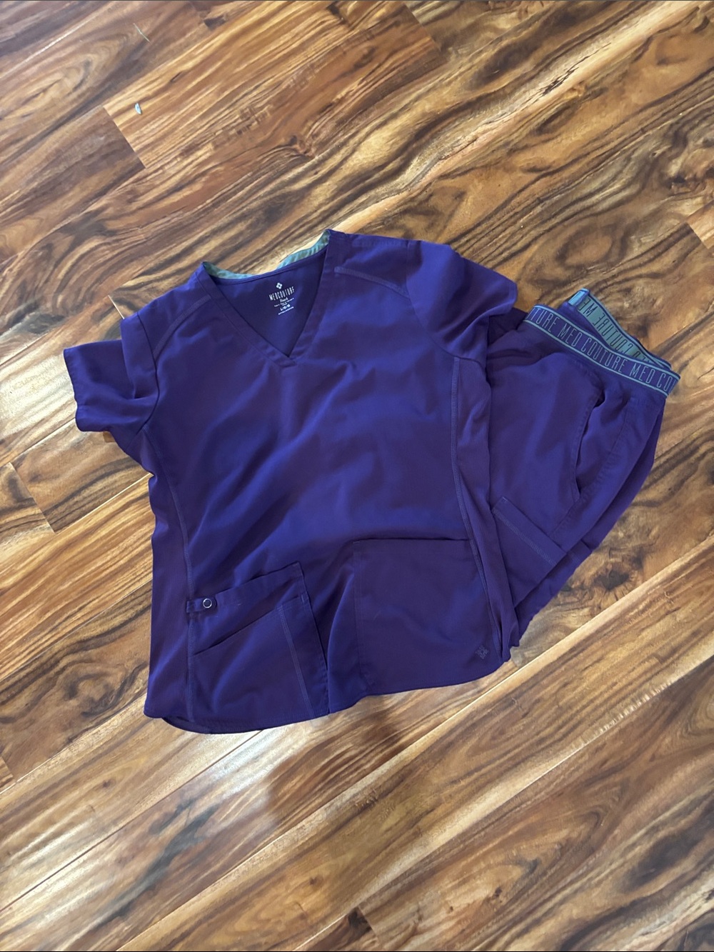Med Couture Purple V-Neck Scrub Top